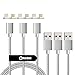 NetDot Gen3 USB2.0 Magnetic Charging & Data Transfer Cable with 1 iOS Connector and 1 Micro-USB Connector Compatible with Both Android Smartphone and iPhone - 5 Feet/3 Pack Silver