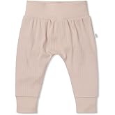 MORI Baby Premium Stretchy Ribbed Joggers - Breathable Everyday Pants - Viscose from Bamboo - Elastic Waist Bottoms Toddlers