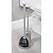 mDesign Hidden Plunger and Brush Set for Toilet Bowl - Brush Cleaner and Plunger Combo with Holder Caddy for Bathroom - Modern Toilet Brush and Plunger Set - Aura Collection - Gray