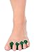 Happy Toes Gel Toe Separators and Straightener for Foot Pain & Bunion Relief, Hammer Toes and More - 1 Pair, Emerald