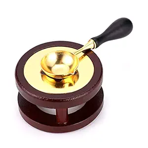 OwnMy Wax Seal Kit, Wood Wax Seal Warmer, Wax Seal Melting Furnace Tool with Melting Spoon for Wax Sealing Stamp, Wax Seal Sticks, Sealing Wax Beads, Beech