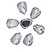 ZIJING 70pcs Mixed Small Big Size Silver Brass Metal Setting Clear White Teardrop Facets Sew On Crystal Rhinestones Gems Beads with 4 Holes for Sew On (Clear White Mix Size -70pcs)