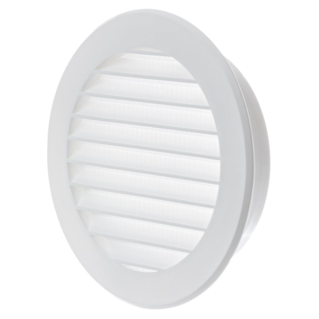 LIRAST Ø 100mm / 4 inch White Plastic Ventilation Grille - Round Air Vent Cover