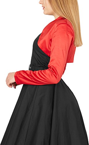 BlackButterfly Formal Satin Long Sleeve Bolero Shrug (Red, US 18) - Thumbnail 2