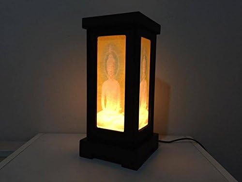 Lamp Buddha Table Statue Tibet Figurine Worship Buddhist Colorful Lights Artifact Lucky Ancient Style Modern Dark Vintage by Thai Decorated