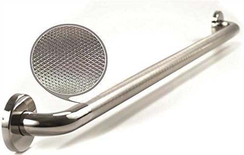Wingits Grab Bar With Concealed Mount Flange Covers, 36 In. X 1-1/4 In., Bright Diamond Knurled Polished Stainless Steel