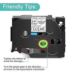 NineLeaf 2 Pack Compatible for Brother P-Touch TZ