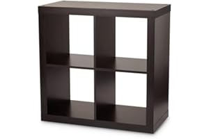 Versatile 4-Cube Storage Organizer - 13"x15"x13" Shelves, Easy Assembly, Perfect for Office and Living Room（Espresso）