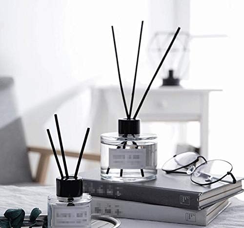 2 Pcs 50ml 1.7oz Empty Round Glass Diffuser Bottles with Black Caps Diffuser Jars Essential Oil Fragrance Containers Holders - Image 4