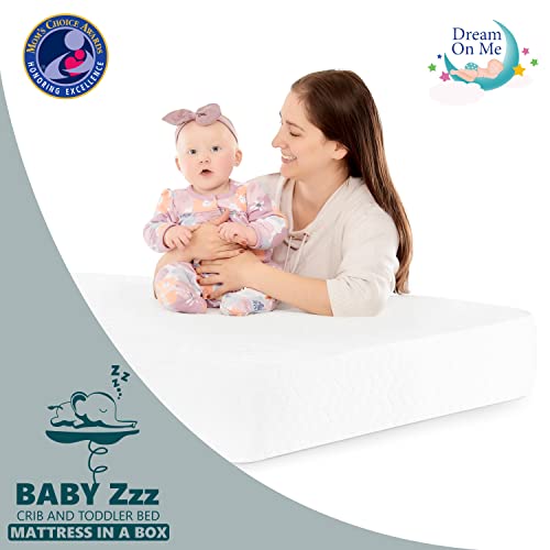 Dream On Me Baby Zzz 5” Foam Crib & Toddler Bed Mattress in White