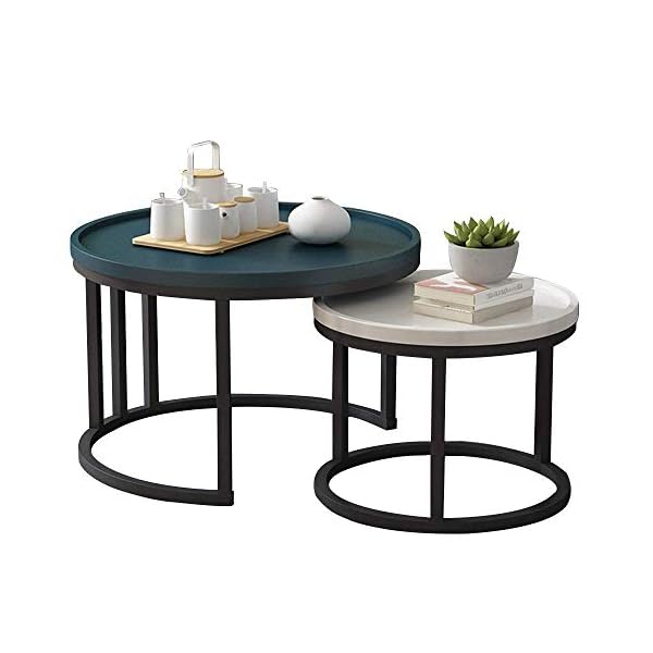 Couchtisch Schlichter Moderner Stahlrahmen Klein Rund Zusammenbau Wohnzimmer Runder Tisch Kombi Set Von 2 Stuck 27 Fach 48 3 Cm 19 Mal 43 2 Cm Farbe D Lsmaaa D Couchtisch Design