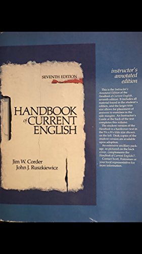 Handbook of Current English 0673179613 Book Cover