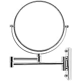 AlierKin 7-Inch Two-Sided Extension Wall Mount Makeup Mirror with 7x Magnification,Chrome Finish