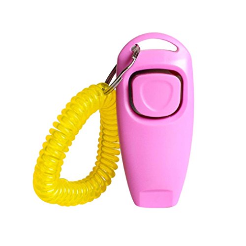 Sunward Dog Training Clicker, Black Pet Training Clicker With Wrist Strap (F)