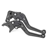 MTO® Pair YAMAHA 02-03 R1 / 99 - 04 R6 / 06 - 09 R6S / 01 - 05 FZ1 FAZER Short Brake Clutch Levers Black 1999 2001 2002 2003 2004 2005 4YFY688F14SB