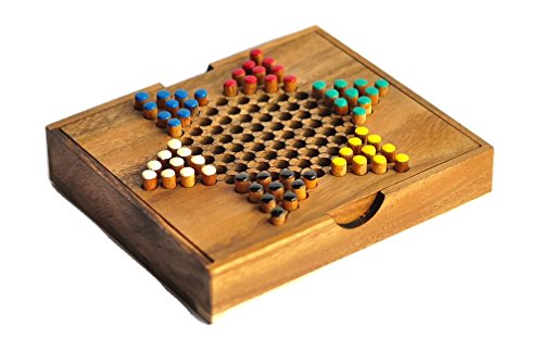 Chinese Checkers , Wooden Game , Wooden board game , Traveling size Dimensions: Approx : 5.86 x 6.56 x 1.05 inches