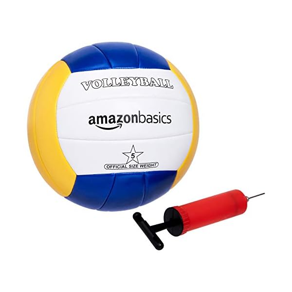 Amazon Basics Outdoor Volleyball and Badminton Combo Set with Net