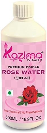 KAZIMA 100% Pure Natural Edible Rosewater (Gulab Jal) for Used in Coocking, Cakes (Edible Grade) (No Chemical | No Preservatives) (500ml)