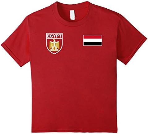 Kids Egypt Football Futbol Soccer T-Shirt 6 Cranberry