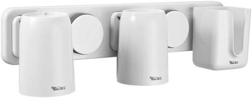 Cup Holders Easy-store Toothbrush Holder - Bathroom Multi-purpose Strong Suction Toothbrush Caddy - Detachable (White)