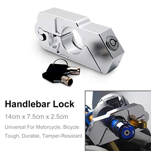 Soosee Motorcycle Lock - Universal  alloy CNC Motorcycle Handle Throttle Grip Security Lock with 2 Keys to Secure a Bike, Scooter, Moped or ATV in Under 5 Seconds(Silver) - Thumbnail 6