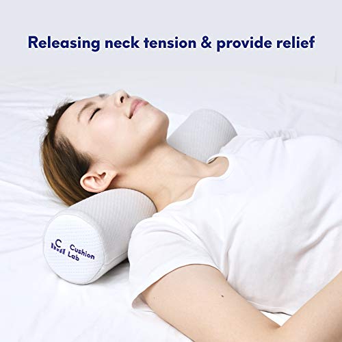 Cushion Lab Neck Roll Pillow for Neck Relief Extra Dense Memory Foam