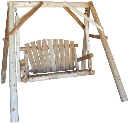 Lakeland Mills CFU18 4 Foot Cedar Log Yard Swing, Natural, Holds 2 Adults