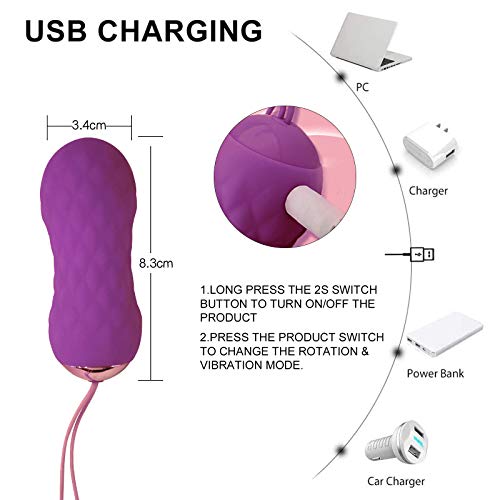 Edan\'s Secret Bullet Vibrator, Wireless Remote Control Stimulator for Women with 7 Vibration Patterns, Waterproof USB Rechargeable G-spot Stimulation Silicone Adult Female Sex Toy (Purple)