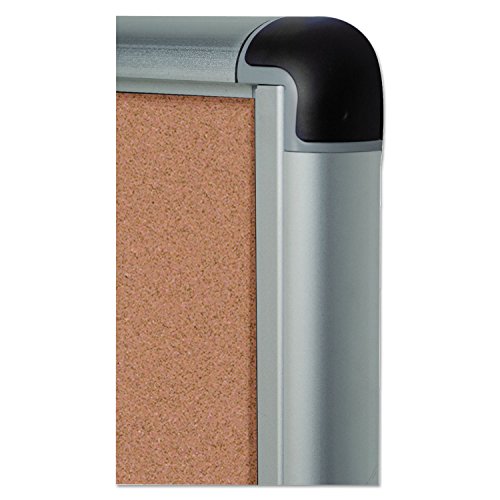 MasterVision VT630101690 Slim-Line Enclosed Cork Bulletin Board, 28 x 38, Aluminum Case