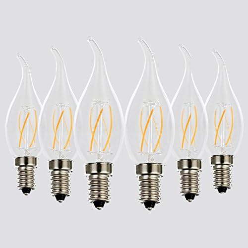 4 Watt-E12 LED Bulbs,40 Watt Equivalent Flame Bulb,Graphene Filament Bulbs,Energy saving Chandelier and lamp bulbs, 10-year Warranty from QIRUI (6-pack)