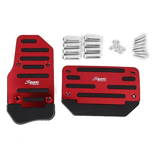 Alician Universal Nonslip Clutch Brake Gas Car Pedal Plate Set for Manual/Automatic Catch Car red Automatic