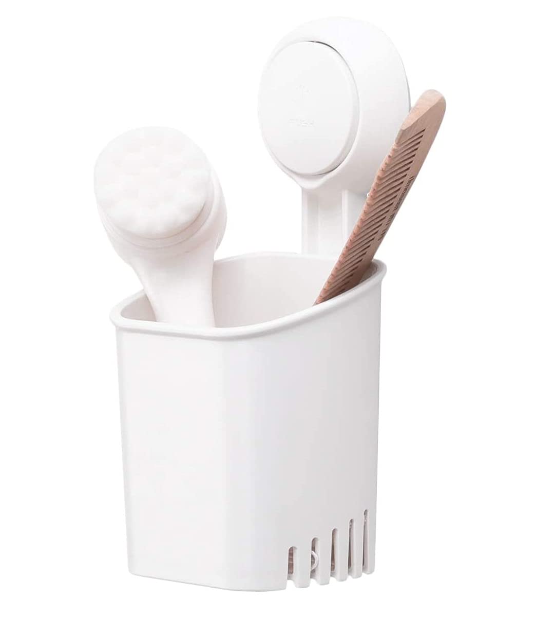 Bathroom Waterproof Suction Cup Toothbrush Holder, Drill-Free Removable Wall Mounted Toothpaste Suction Holder for Electric Toothbrushes, Toothpaste, Shaver, Razor and Makeup Brush