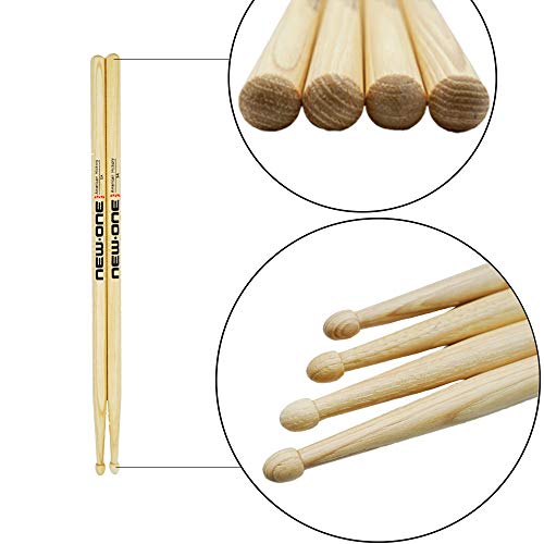 5A Drum Sticks American Hickory Wood Tip Drumsticks for Kids Adults Practicing(1 pair) - Thumbnail 2
