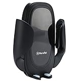 Car Phone Wireless Charger Compatible with iPhone X XS XS Max XR 8 Plus - Samsung Galaxy S9 S9+ S8 S8+ Note 9 - QI Enabled Non Slip Side Pad & Strong Mount Bracket - Charger with Cable & Accessories