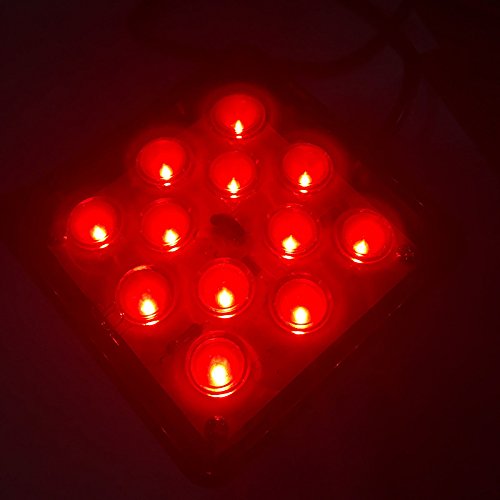 keyecu Super Bright Red 12LED Tail Brake Light Trailer Hitch Cover Fit Towing & Hauling 2" Standard Size Receiver For Truck SUV RV and More (Smoke Lense) - Thumbnail 6