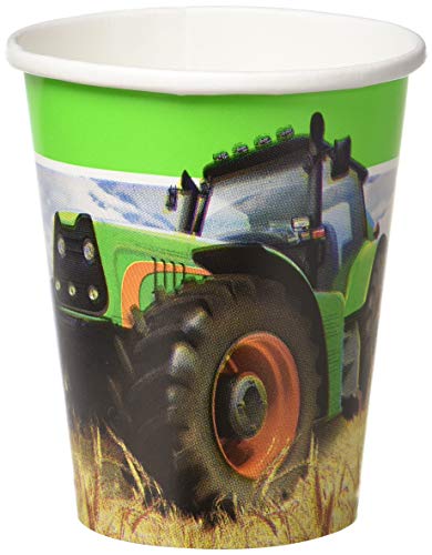 Creative Converting Tractor Time Cups Party Supplies, Multicolor