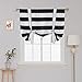 Deconovo Striped Blackout Curtains Rod Pocket Black and Greyish White Striped Curtains Tie Up Window Drapes for Living Room 46W X 63L Black 1 Panel Curtains