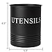 Utensil Holder - Modern Farmhouse Decor for Kitchen and Home - Matte Black Crock Organizer Caddy - Great for Large Cooking Tools and Utensils by H & K Designs