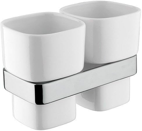 BA Modulo Wall Ceramic Toothbrush Toothpaste Holder Bathroom Tumbler - Set of 2