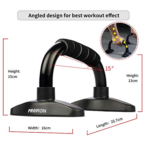 PROIRON Push Up Bars Workout Stands Cushioned Foam Grip and NonSlip