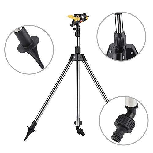Dewin Tripod Irrigation Sprinkler - Stainless Steel Tripod Water Irrigation Tool, Plastic Sprinkler Auto System, Garden Lawn Supplies