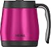 Thermos Desk Mug, 16 oz, Stainless Steel/Magenta