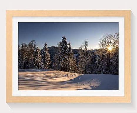 Amazon Co Jp 雪に覆われた木 の上に澄んだ空 自然 302 木製フォトフレーム 写真フレーム 木製の枠 装飾画 壁掛け 壁飾り 壁ポスター おしゃれ ウォールアート アートパネル 壁の絵 インテリア絵画 額縁 部屋飾り 贈り物 プレゼント 30 40cm ホーム キッチン