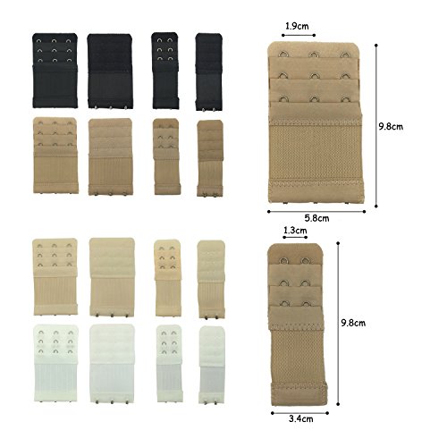 Wartoon 27-in-1 Bra Extenders Adjustable,4 Color 16 Piece Bra Strap Extenders and 1 Pair Invisible Clear Replacement Bra Straps 6 Pieces Non-slip Bra Strap Holder with 3 Pieces Bra Clips