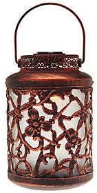 Design Accents Antique Floral Solar Lantern, Bronze