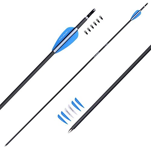 M.A.K [Carbon Arrows] 28-Inch 0.236 inch Diameter Outdoor Target Practice Archery Hunting Arrows with Adjustable Nocks for Compound & Recuve Bow(Pack of 12) - Thumbnail 3