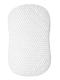 Polkadot Halo Bassinest Mattress Sheet: Waterproof 2-N-1 Sheet/Lightly Padded Mattress Cover Protector Combined | Absorbent Fitted Sheet for Bassinest Mattress, White & Grey, Mattress Not Included