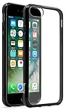 iPhone 7 Case, Bastex Soft Slim Fit Flexible Clear Transparent Rubber Back Cover Fused TPU Black Side Bumper Case for Apple iPhone 7