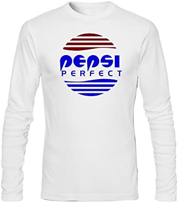 Extremen Men's Pepsi Perfect Long Sleeve O Neck t Shirt L White