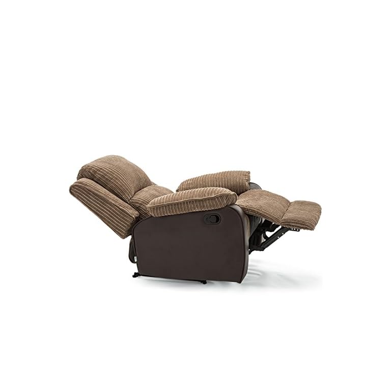 More4Homes POSTANA JUMBO CORD FABRIC RECLINER ARMCHAIR LOUNGE HOME RECLINING CHAIR (Brown